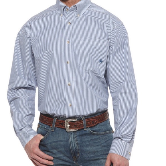 Bugatchi Uomo Shirt Adult Sz M Classic Fit Blue White Button Up Casual Cotton - Picture 1 of 12